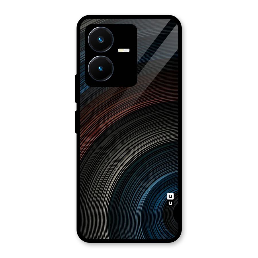 Dark Shade Swirls Glass Back Case for Vivo Y22s
