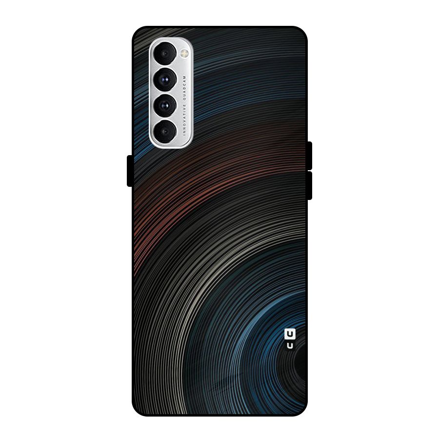 Dark Shade Swirls Metal Back Case for Oppo Reno4 Pro