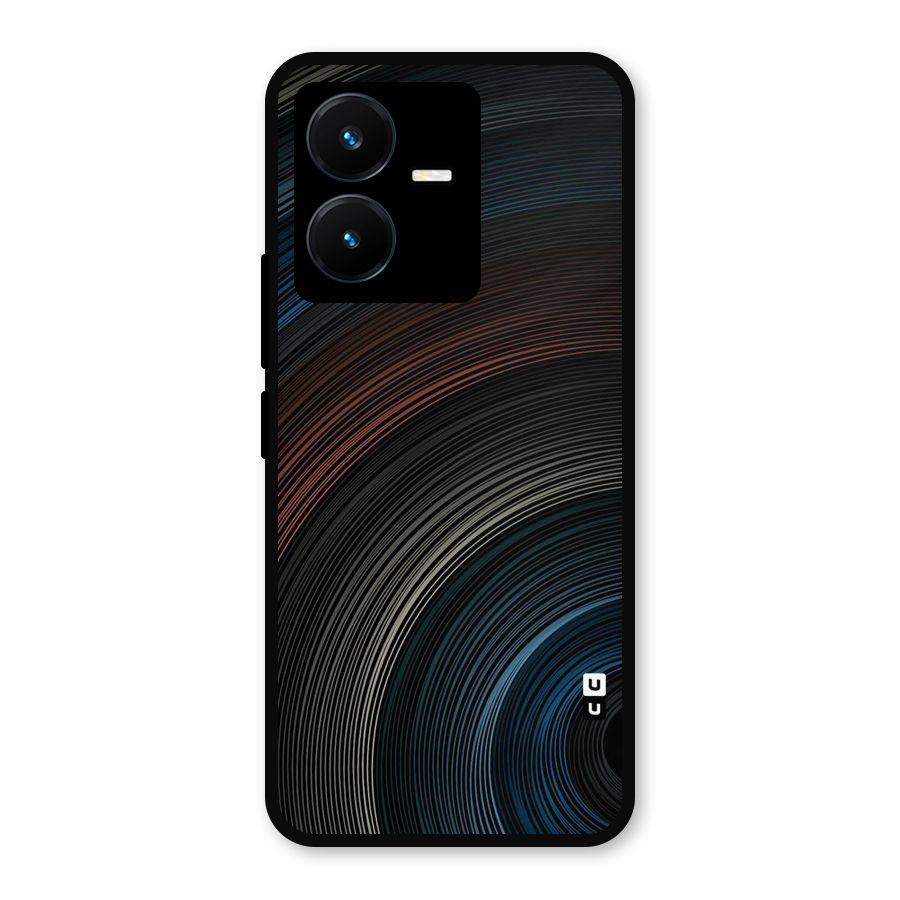 Dark Shade Swirls Metal Back Case for Vivo Y22