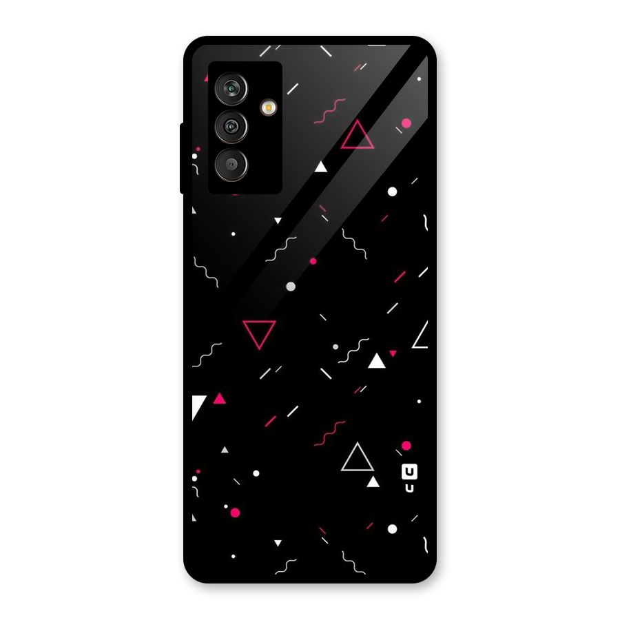 Dark Shapes Design Glass Back Case for Galaxy M13