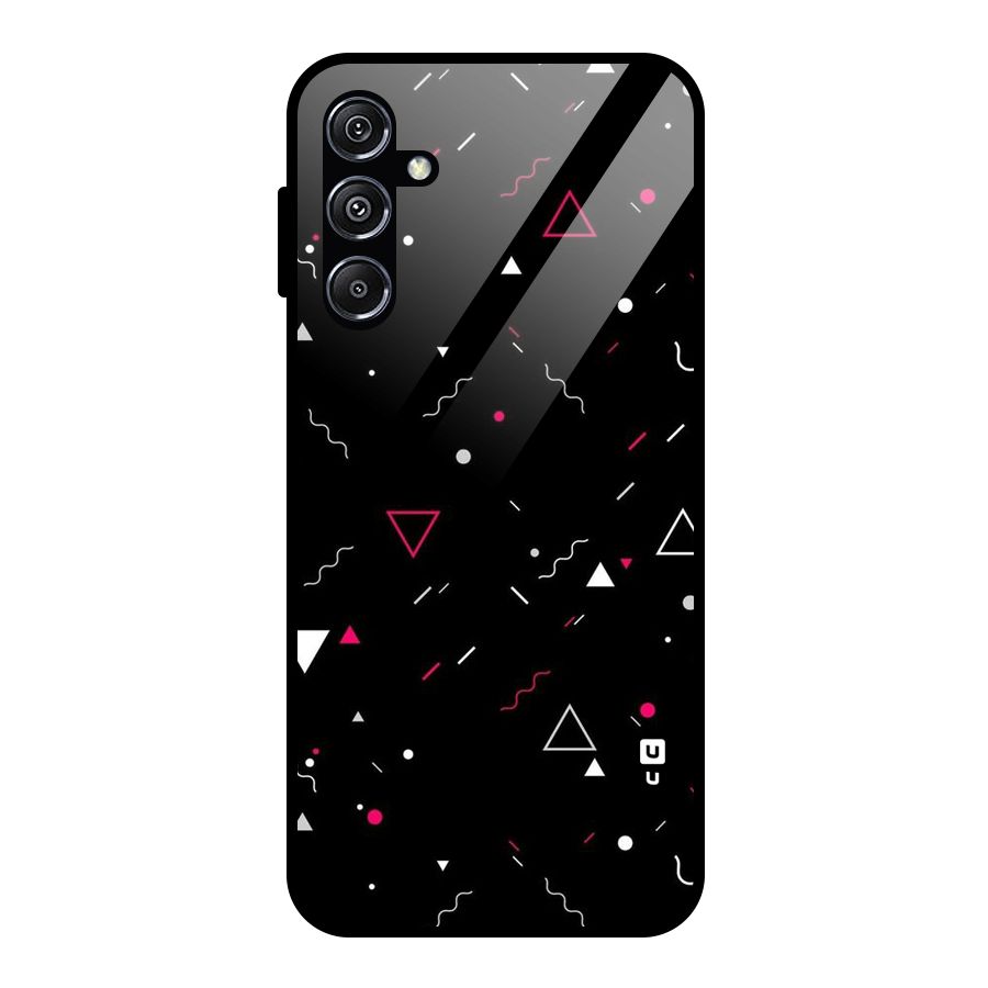 Dark Shapes Design Glass Back Case for Galaxy M34 5G