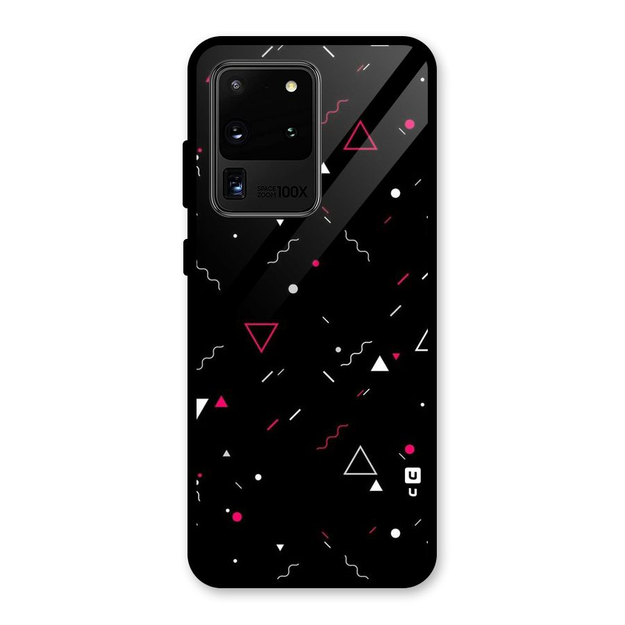 Dark Shapes Design Glass Back Case for Galaxy S20 Ultra