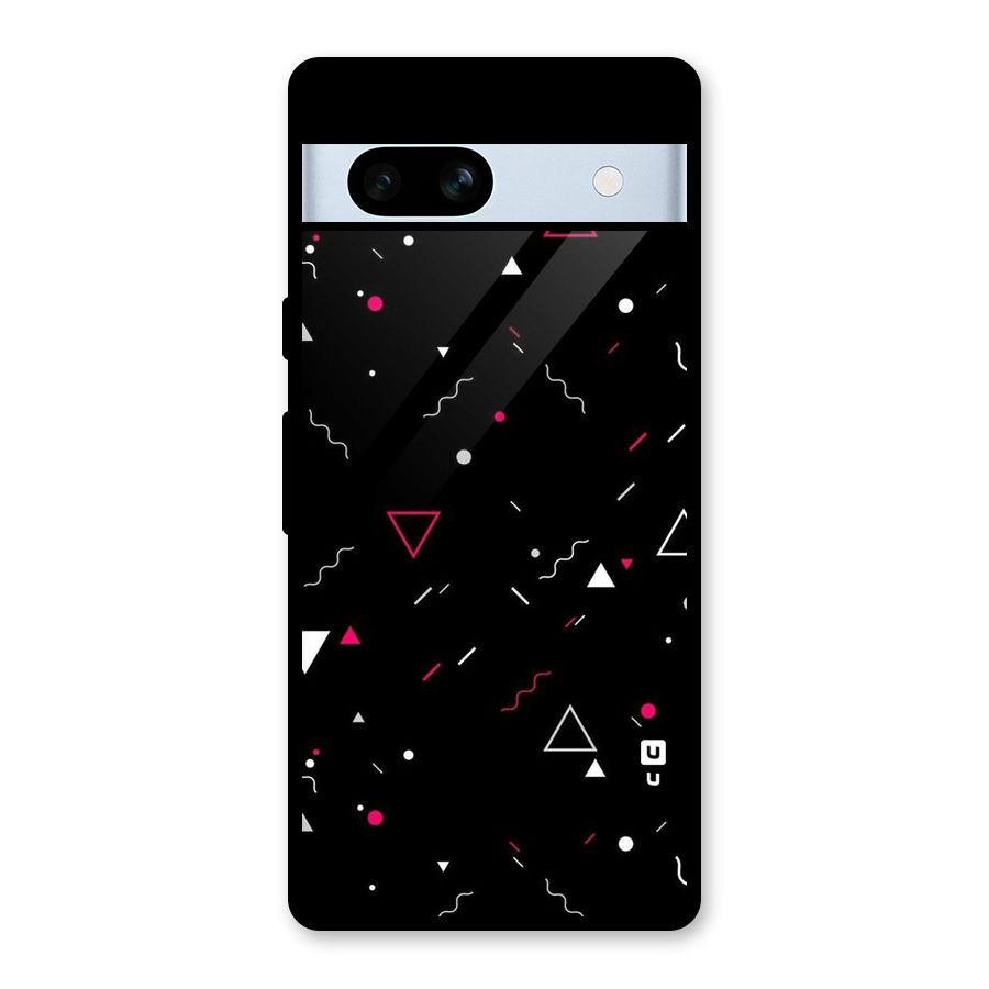 Dark Shapes Design Glass Back Case for Google Pixel 7a