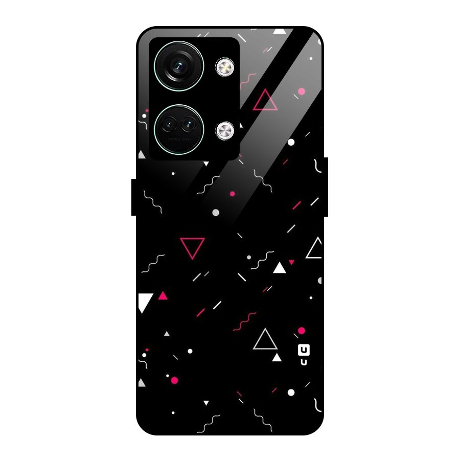 Dark Shapes Design Glass Back Case for Oneplus Nord 3