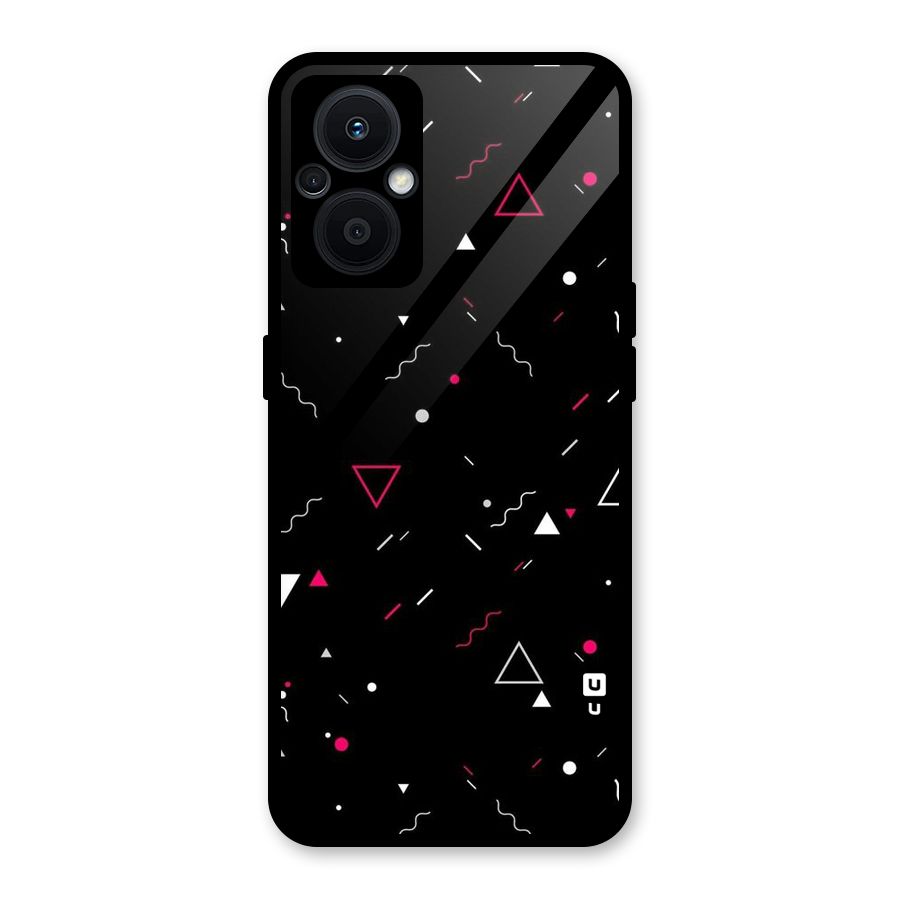 Dark Shapes Design Glass Back Case for Oppo F21s Pro 5G