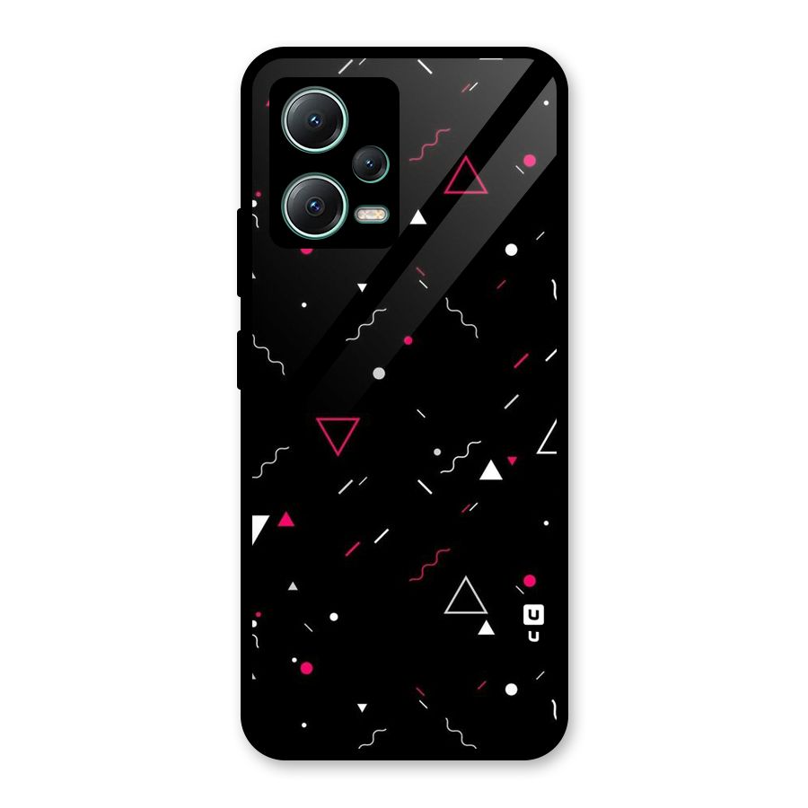 Dark Shapes Design Glass Back Case for Poco X5