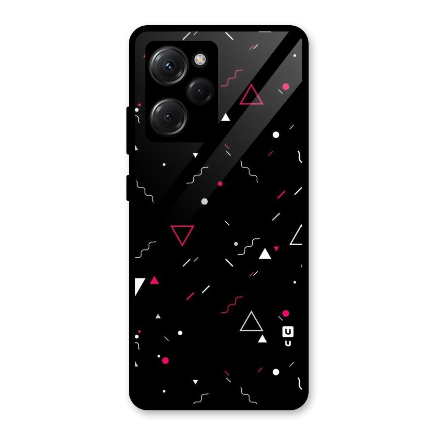 Dark Shapes Design Glass Back Case for Poco X5 Pro