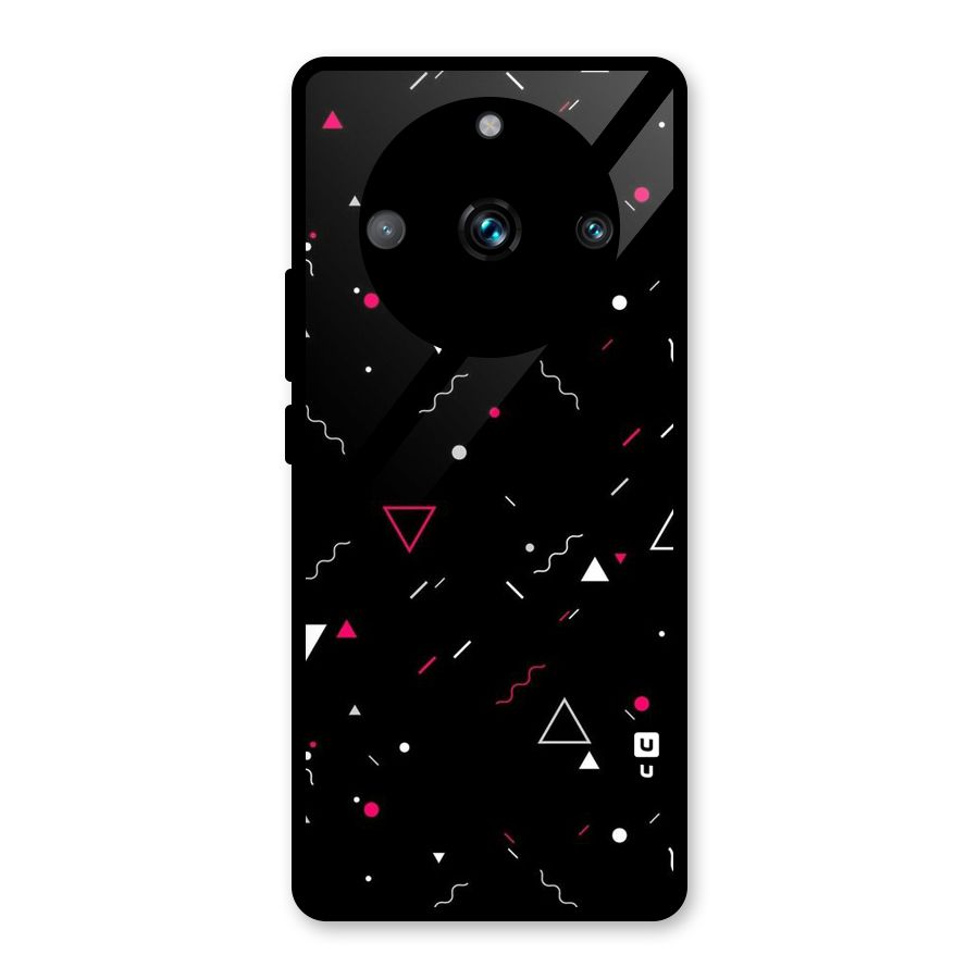 Dark Shapes Design Glass Back Case for Realme 11 Pro Plus