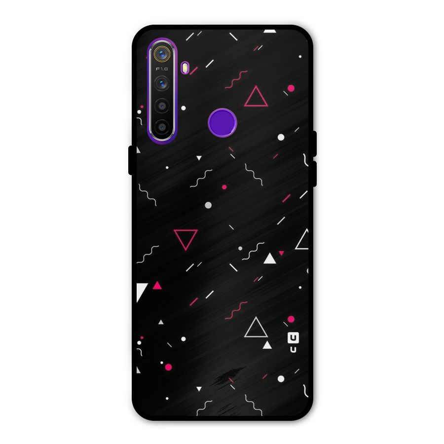 Dark Shapes Design Glass Back Case for Realme 5s