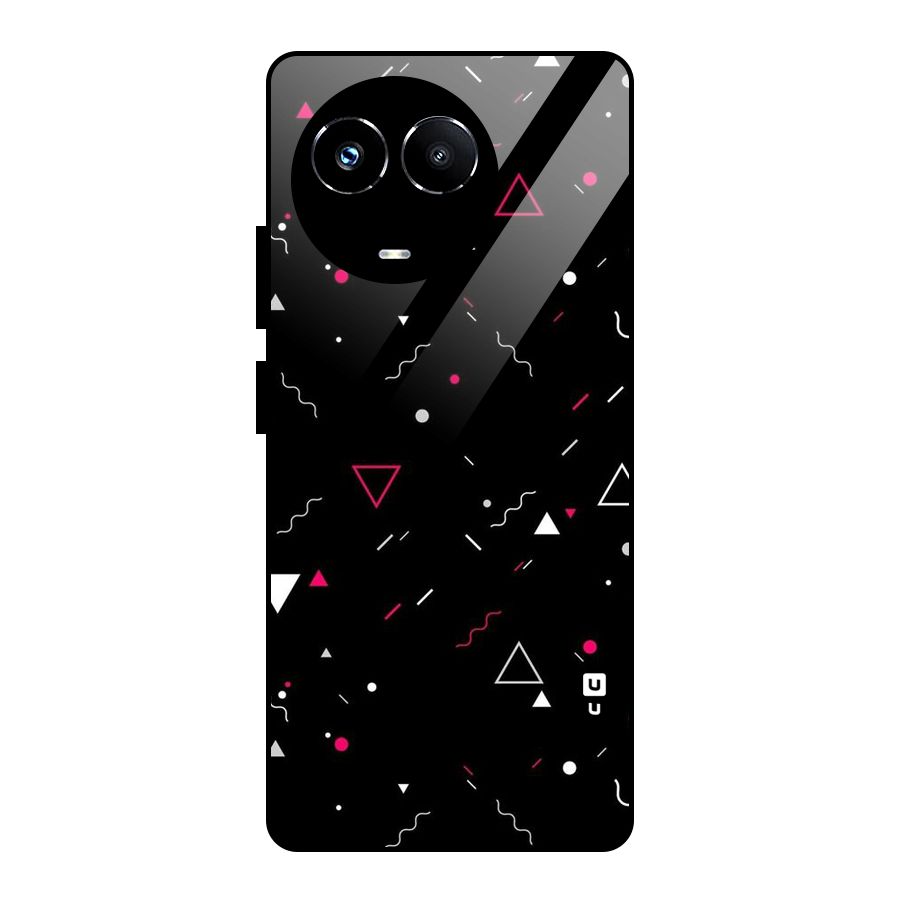 Dark Shapes Design Glass Back Case for Realme Narzo 60X
