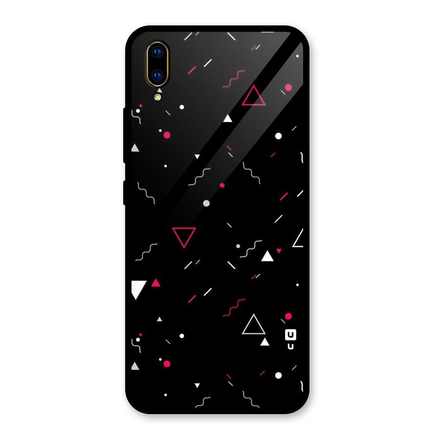 Dark Shapes Design Glass Back Case for Vivo V11 Pro
