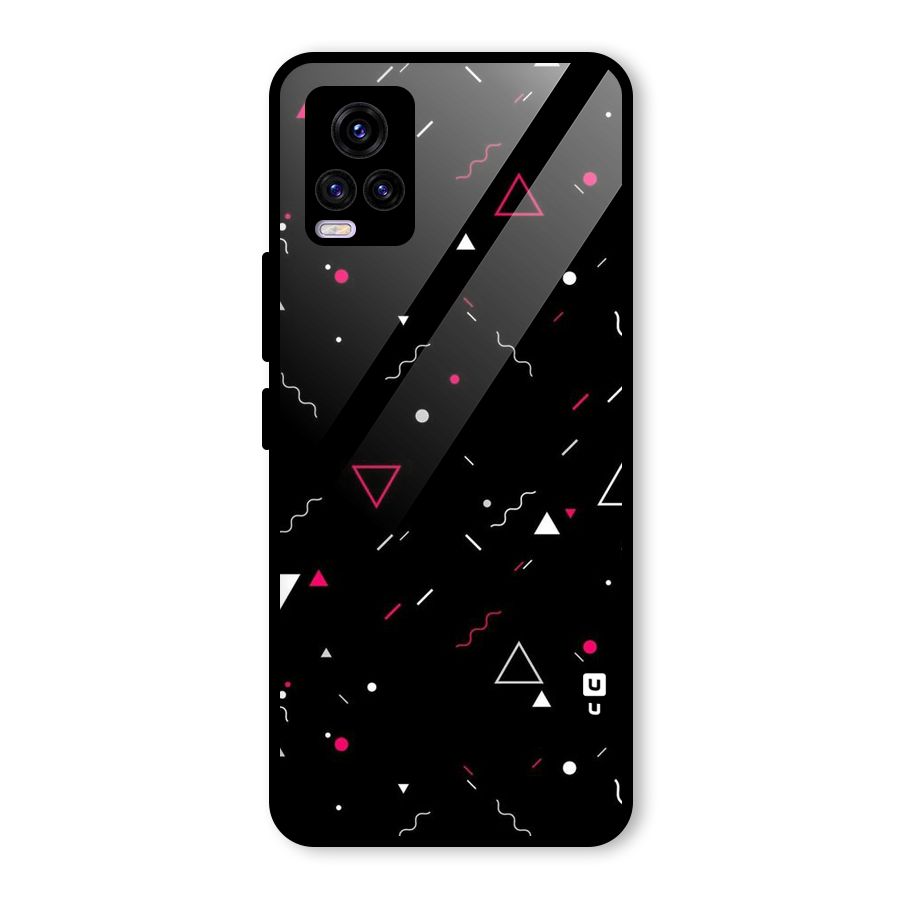 Dark Shapes Design Glass Back Case for Vivo V20 2021