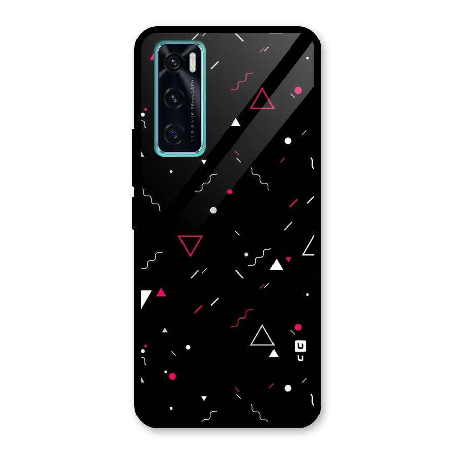 Dark Shapes Design Glass Back Case for Vivo V20 SE