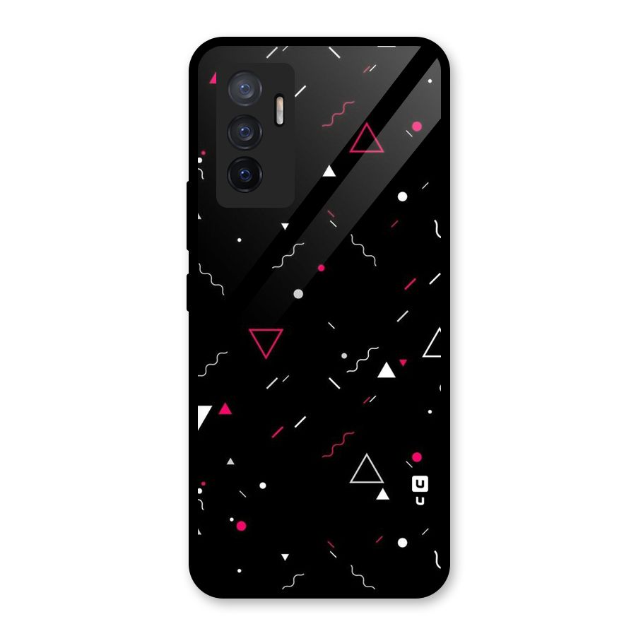 Dark Shapes Design Glass Back Case for Vivo V23e