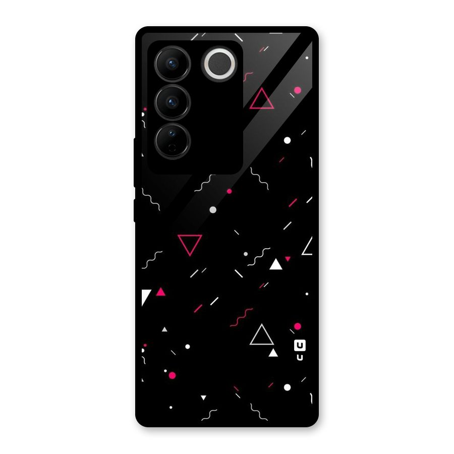 Dark Shapes Design Glass Back Case for Vivo V27 Pro
