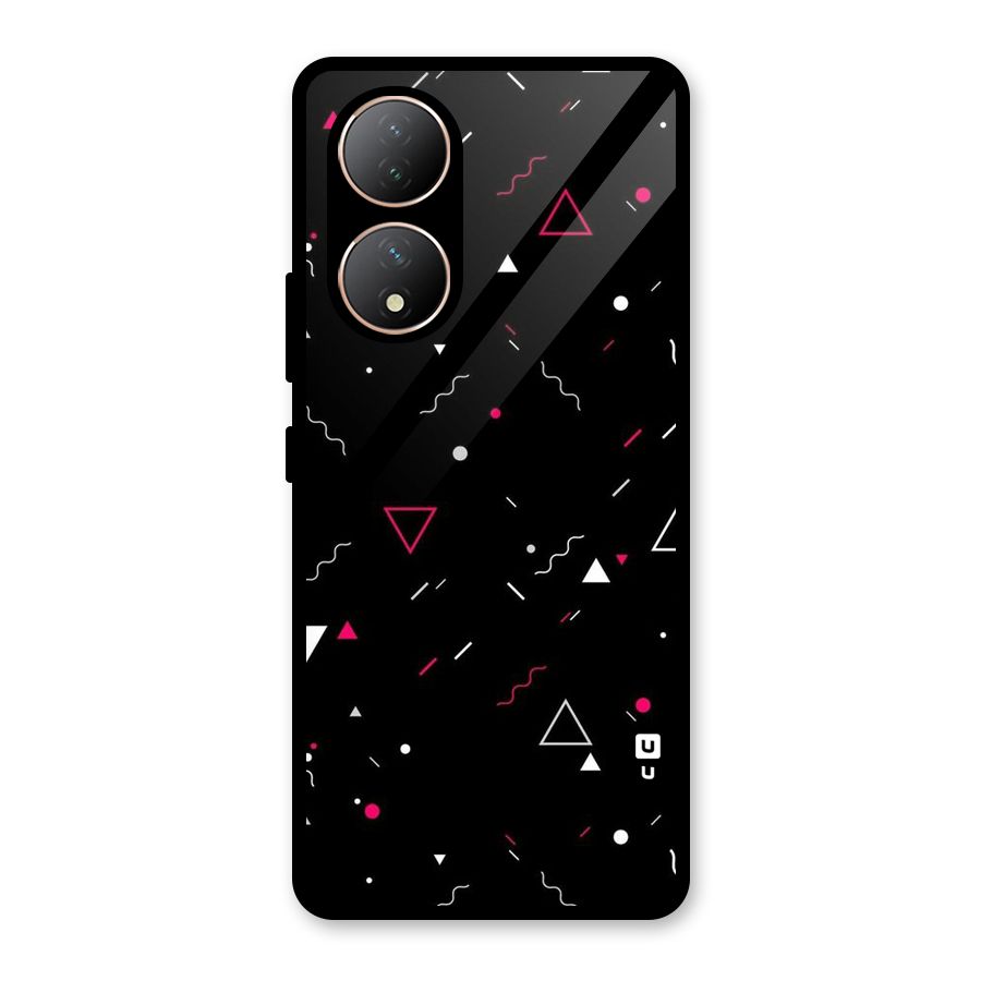 Dark Shapes Design Glass Back Case for Vivo Y100