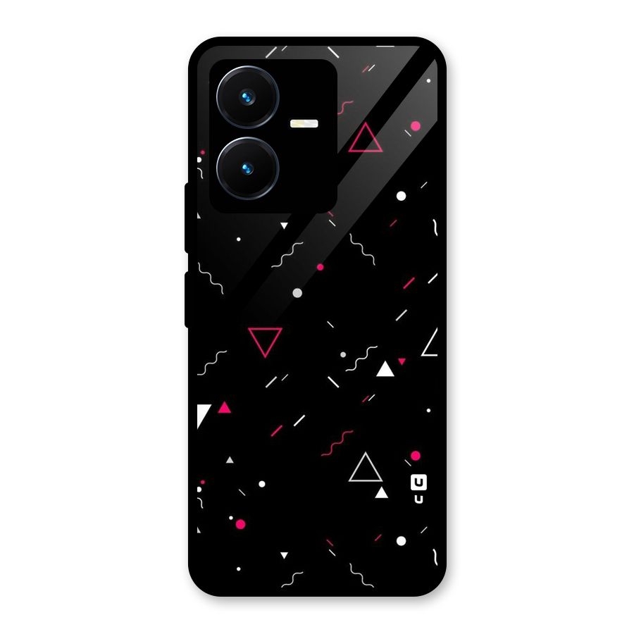 Dark Shapes Design Glass Back Case for Vivo Y22s