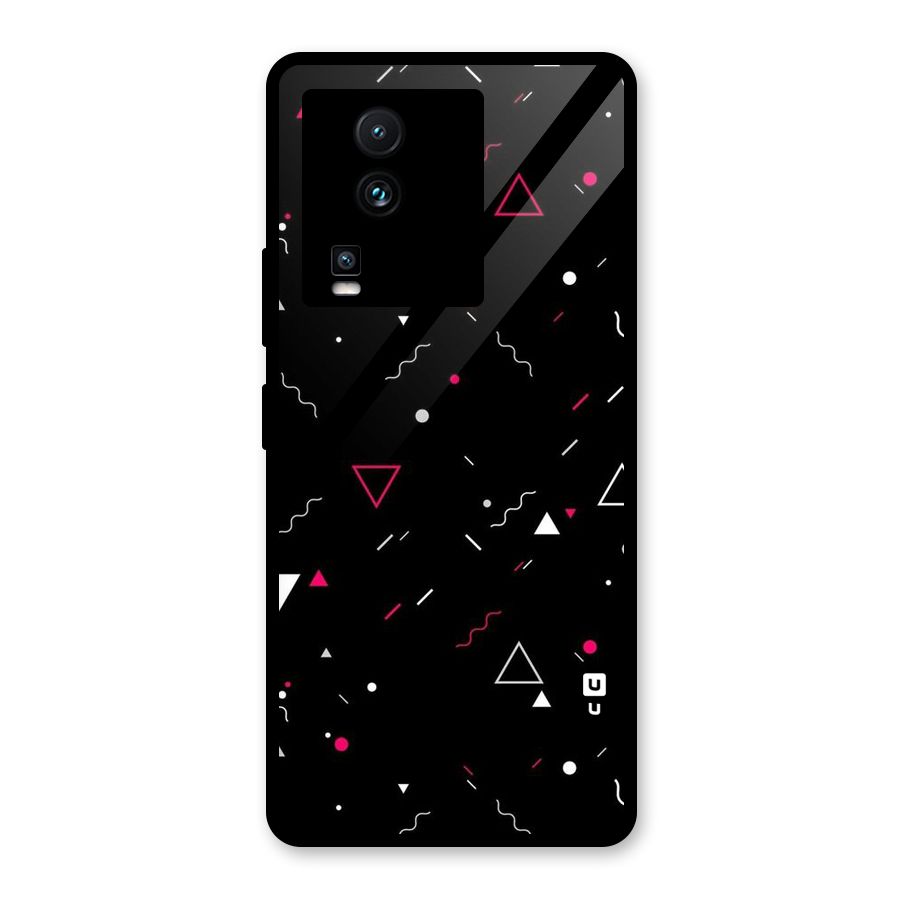 Dark Shapes Design Glass Back Case for Vivo iQOO Neo 7