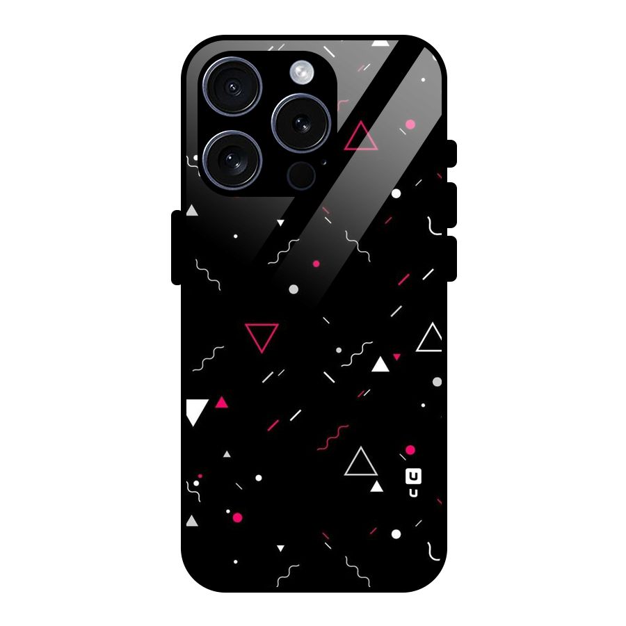 Dark Shapes Design Glass Back Case for iPhone 15 Pro