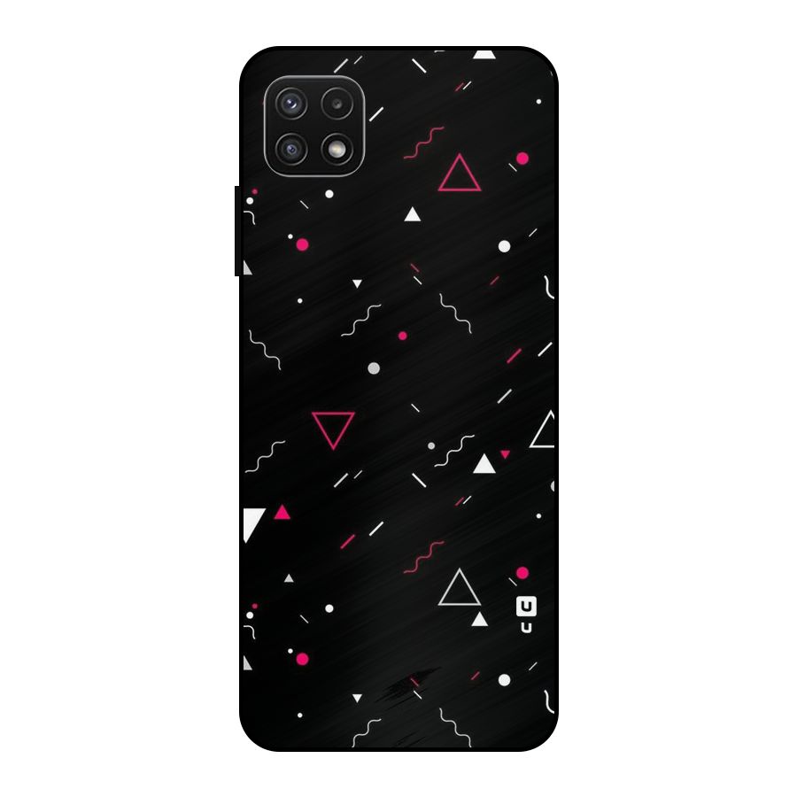 Dark Shapes Design Metal Back Case for Galaxy A22 5G