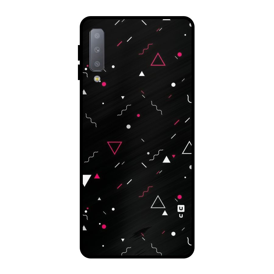 Dark Shapes Design Metal Back Case for Galaxy A7 (2018)