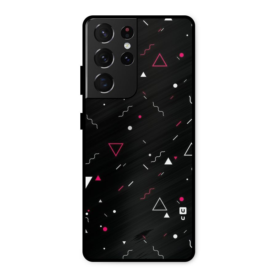 Dark Shapes Design Metal Back Case for Galaxy S21 Ultra 5G