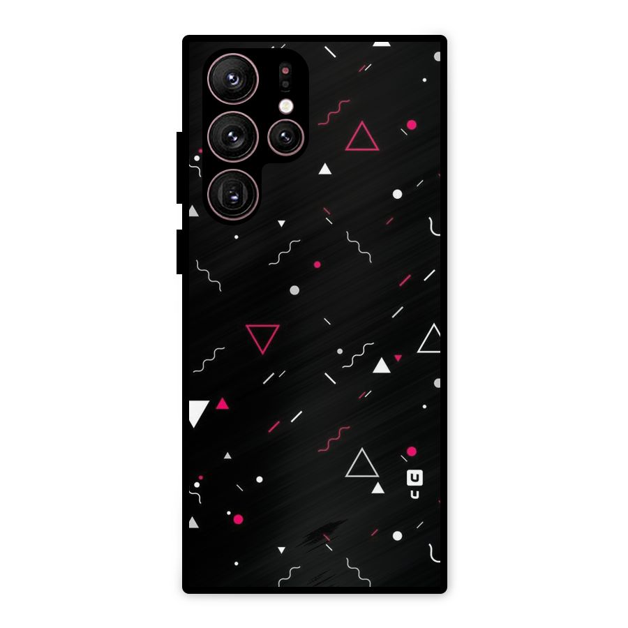 Dark Shapes Design Metal Back Case for Galaxy S22 Ultra 5G