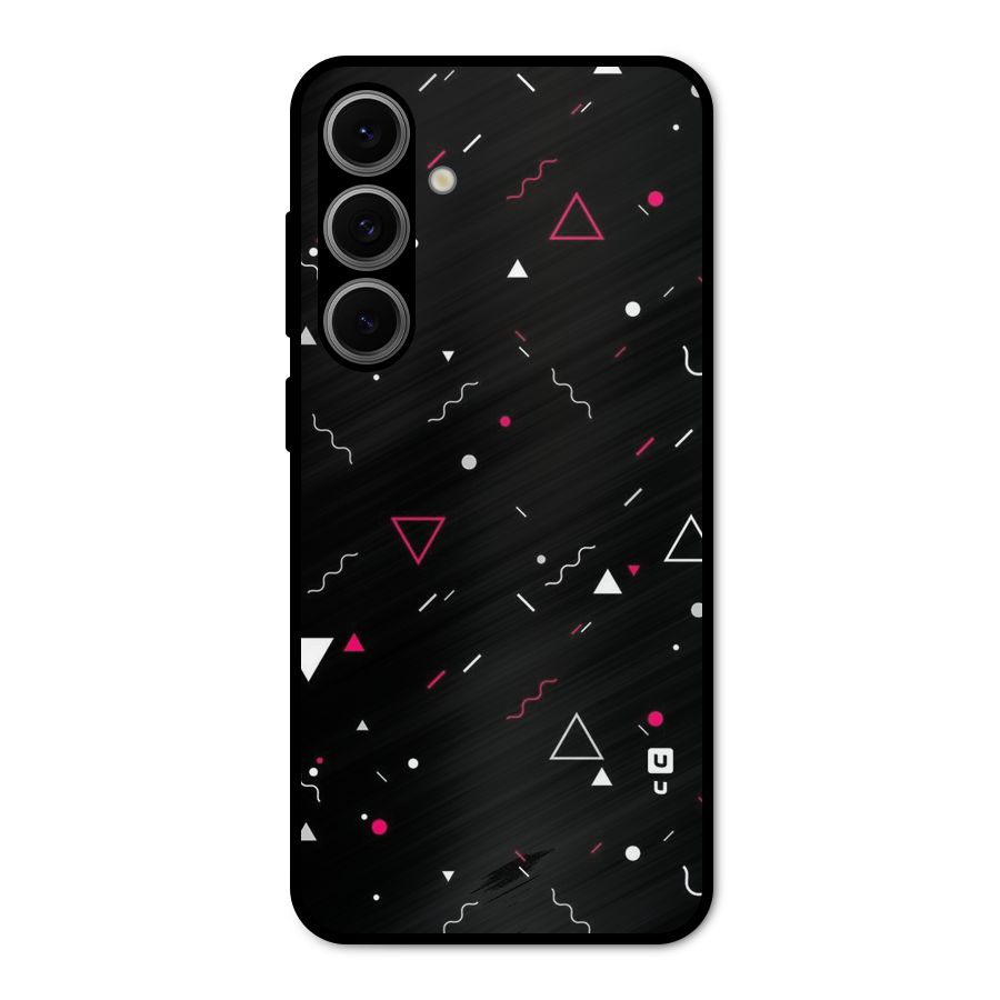 Dark Shapes Design Metal Back Case for Galaxy S24 FE