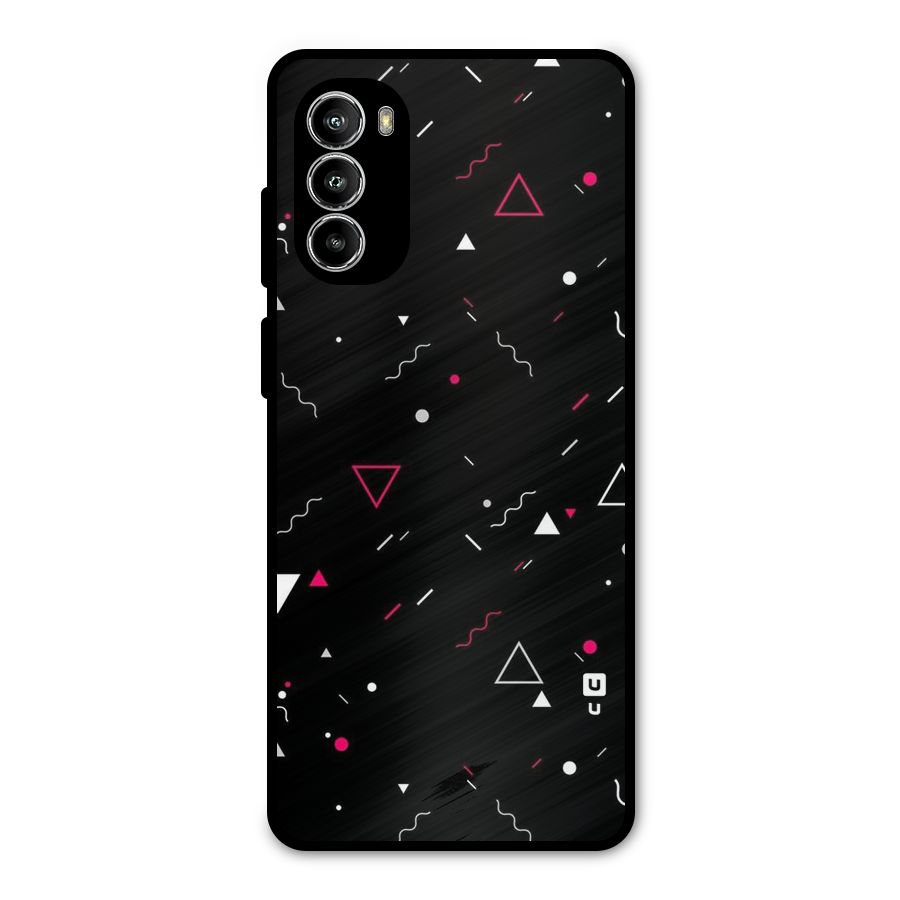 Dark Shapes Design Metal Back Case for Moto G52