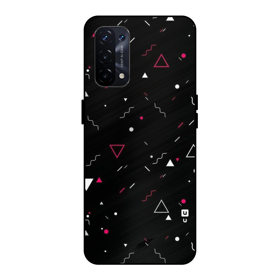 Dark Shapes Design Metal Back Case for Oppo A74 5G