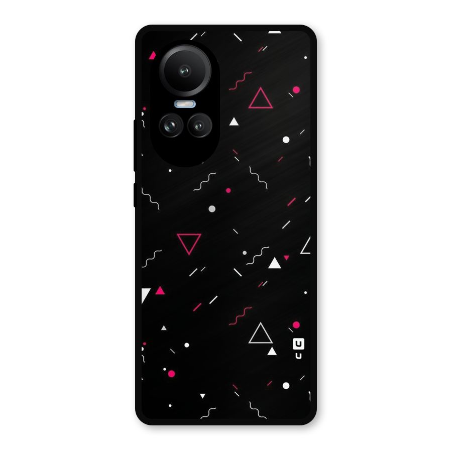 Dark Shapes Design Metal Back Case for Oppo Reno10