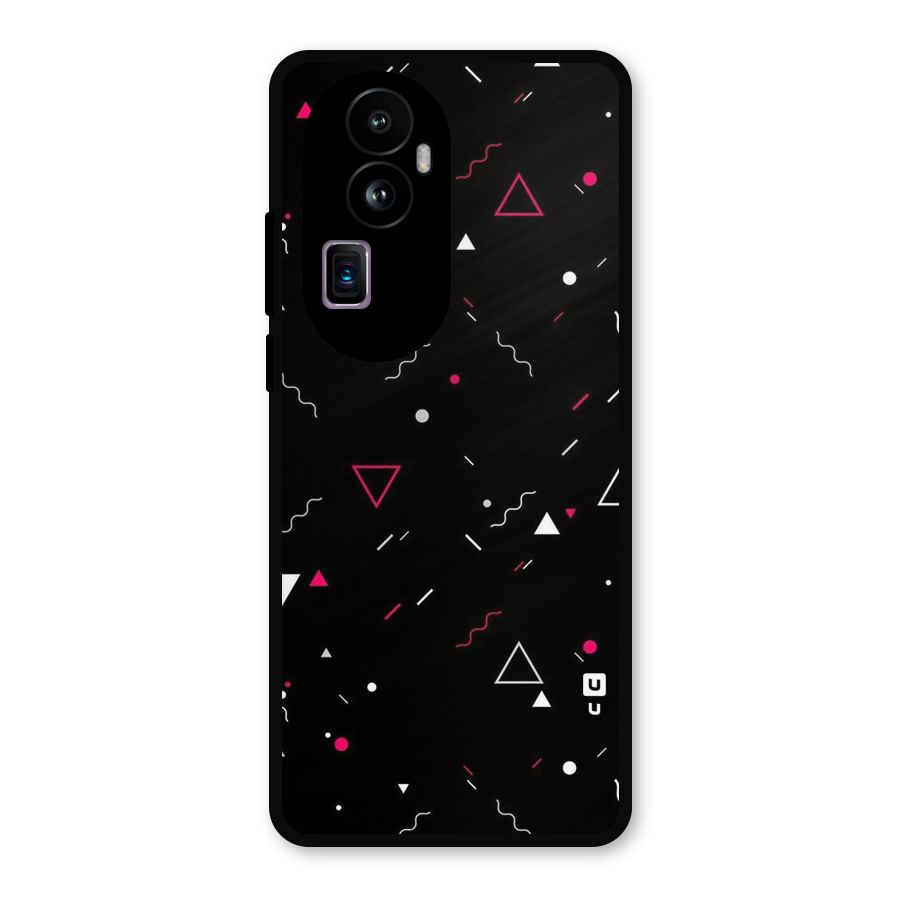 Dark Shapes Design Metal Back Case for Oppo Reno10 Pro Plus