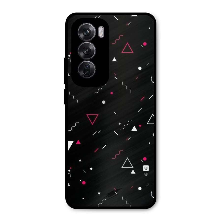 Dark Shapes Design Metal Back Case for Oppo Reno12 Pro