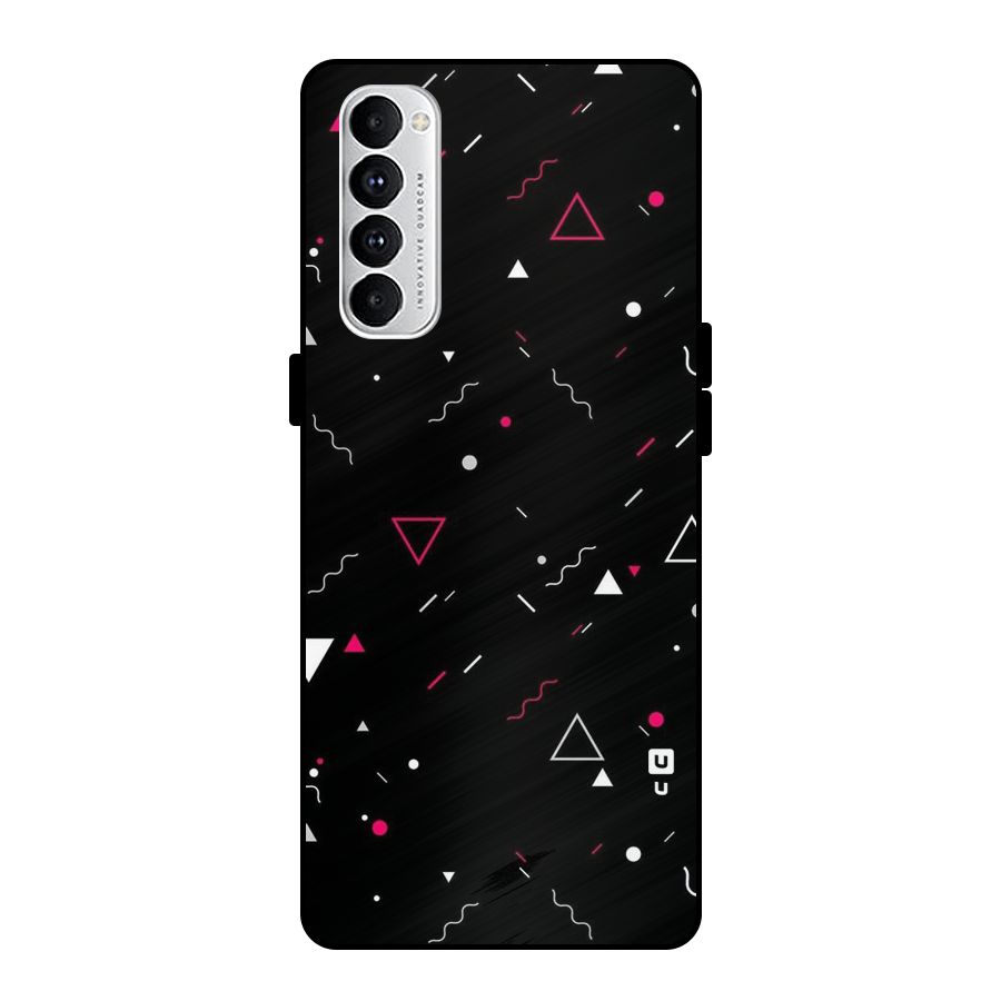 Dark Shapes Design Metal Back Case for Oppo Reno4 Pro