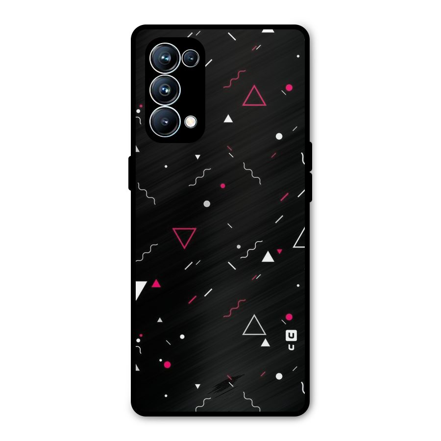 Dark Shapes Design Metal Back Case for Oppo Reno5 Pro 5G
