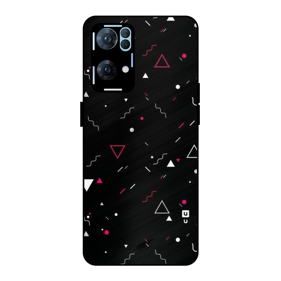 Dark Shapes Design Metal Back Case for Oppo Reno7 Pro 5G