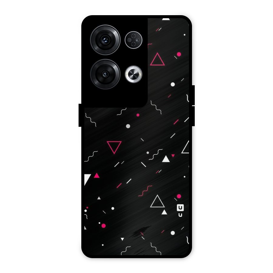 Dark Shapes Design Metal Back Case for Oppo Reno8 Pro 5G