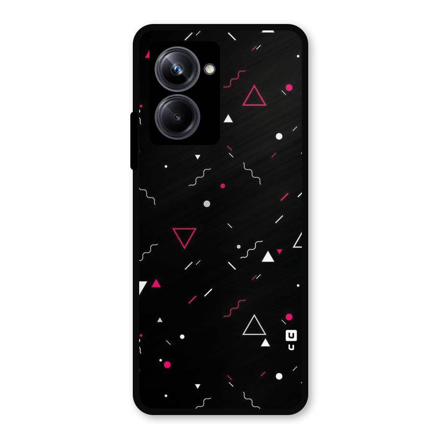 Dark Shapes Design Metal Back Case for Realme 10 Pro