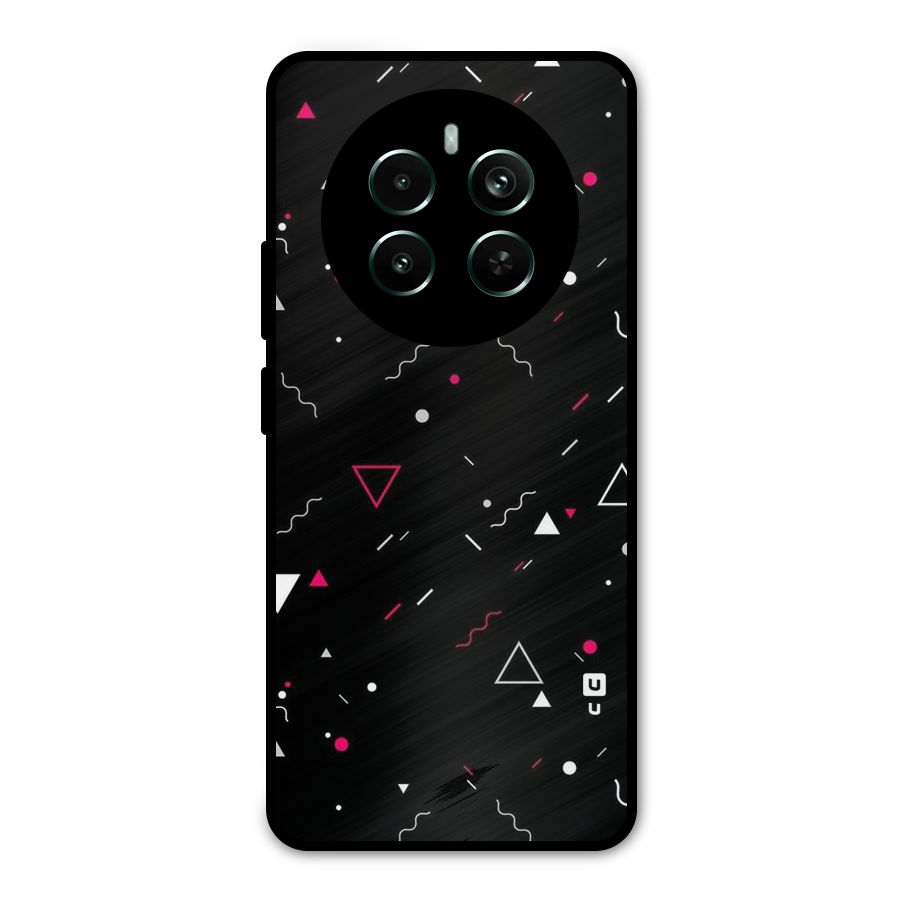 Dark Shapes Design Metal Back Case for Realme 12 Plus