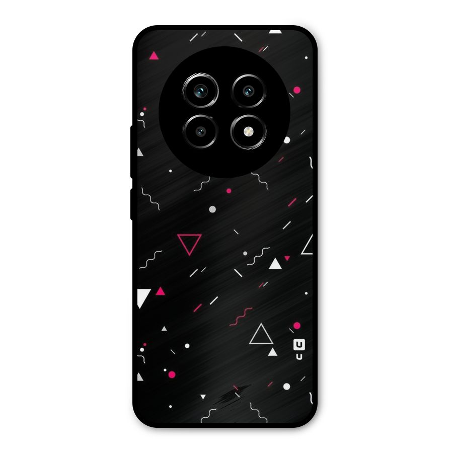 Dark Shapes Design Metal Back Case for Realme 13 Pro
