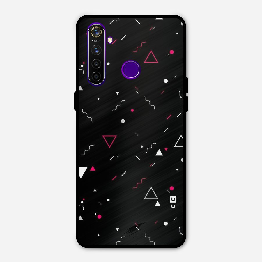 Dark Shapes Design Metal Back Case for Realme 5 Pro