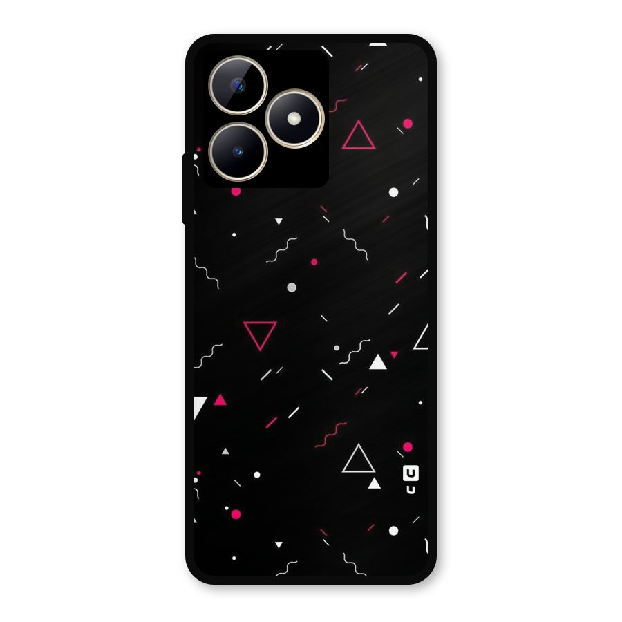 Dark Shapes Design Metal Back Case for Realme C53