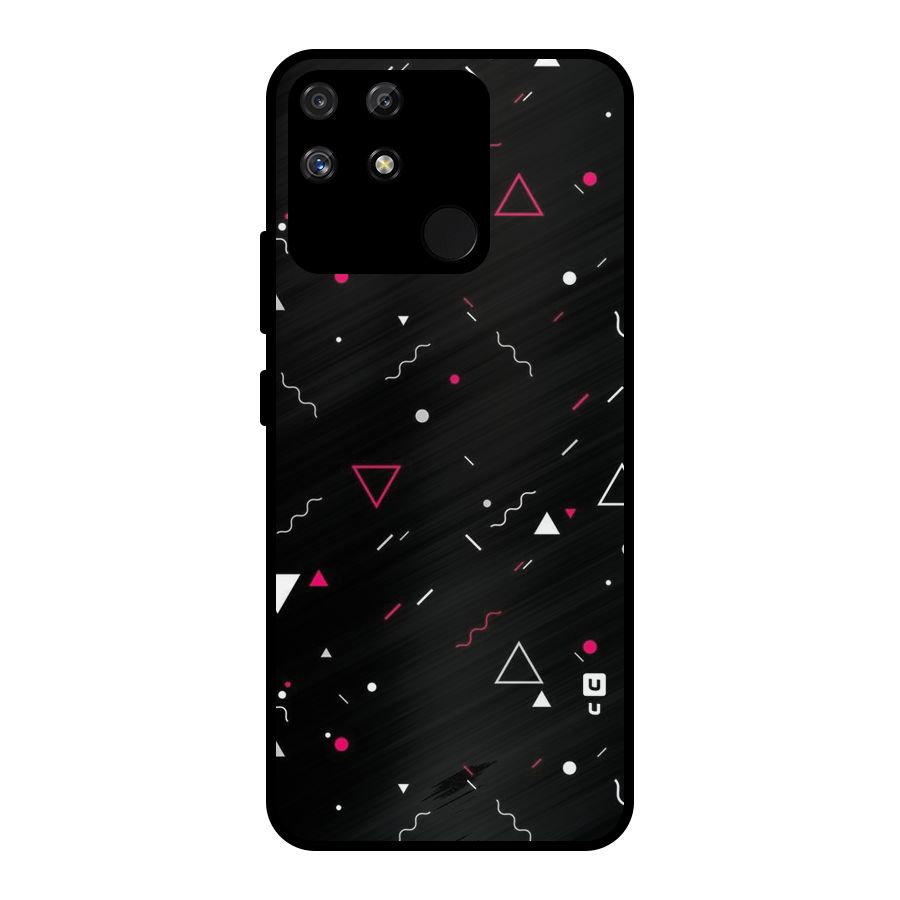Dark Shapes Design Metal Back Case for Realme Narzo 50A