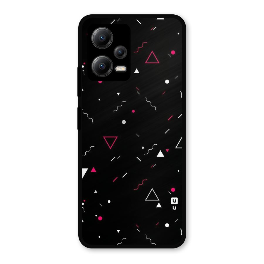 Dark Shapes Design Metal Back Case for Redmi Note 12 5G
