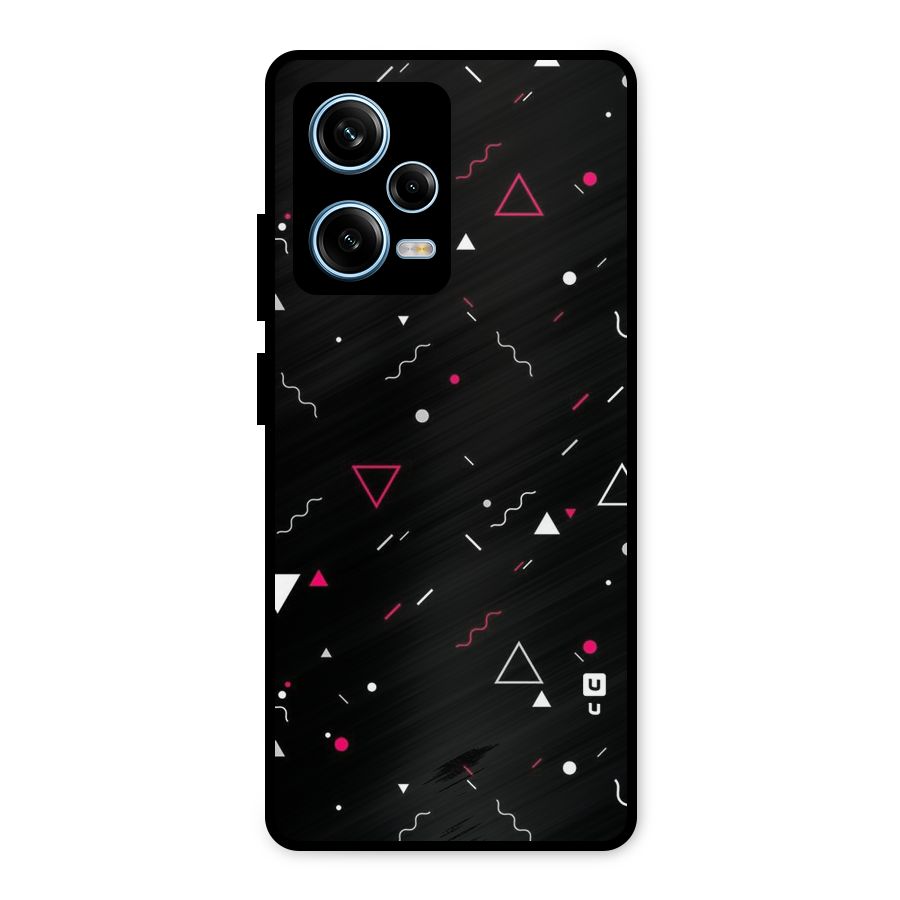 Dark Shapes Design Metal Back Case for Redmi Note 12 Pro