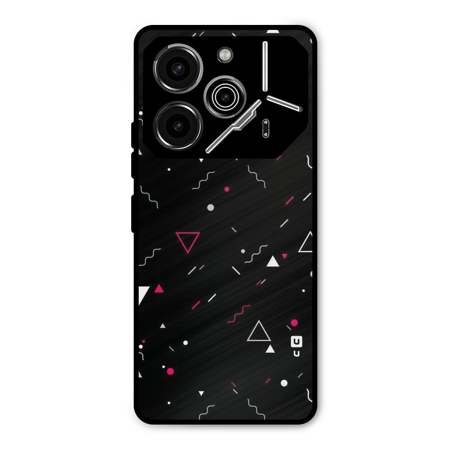 Dark Shapes Design Metal Back Case for Tecno Pova 6 Pro