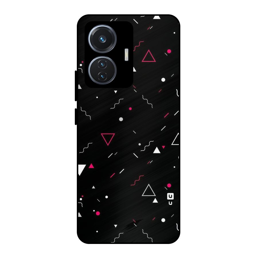 Dark Shapes Design Metal Back Case for Vivo T1 44W
