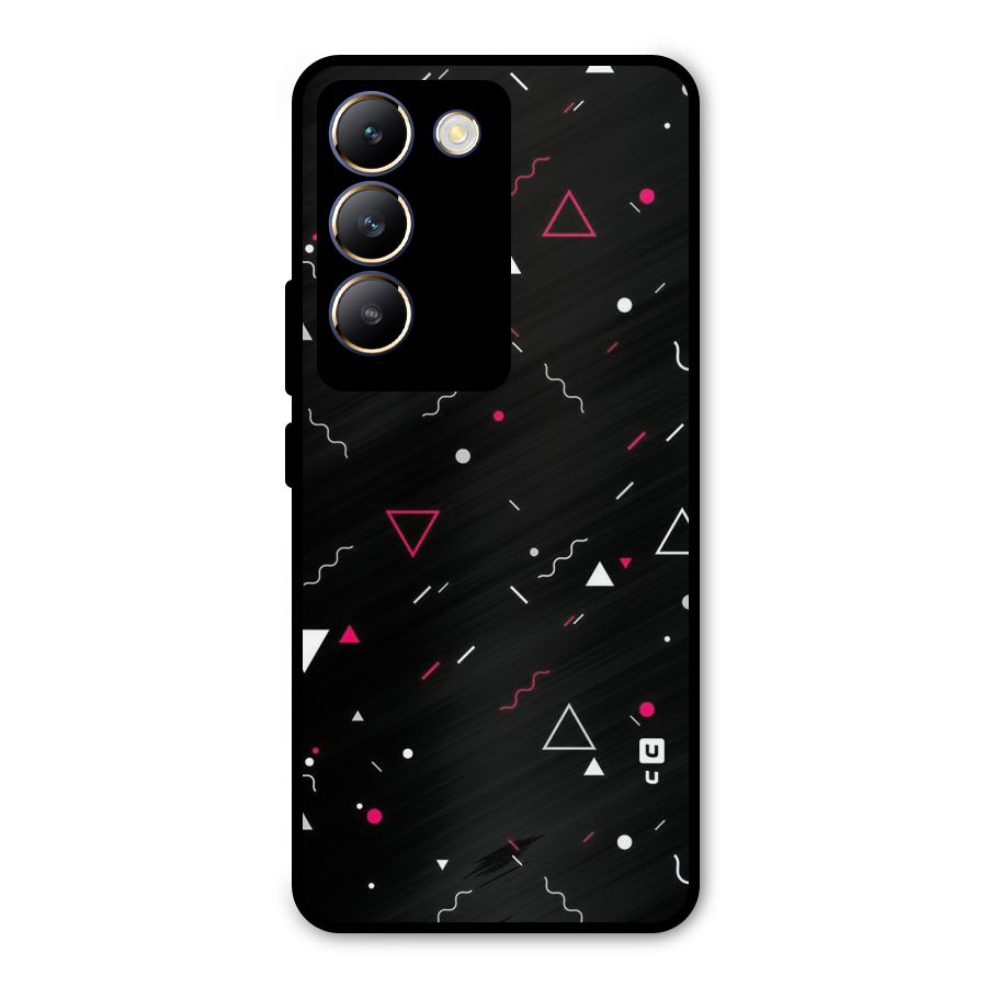 Dark Shapes Design Metal Back Case for Vivo T3 5G