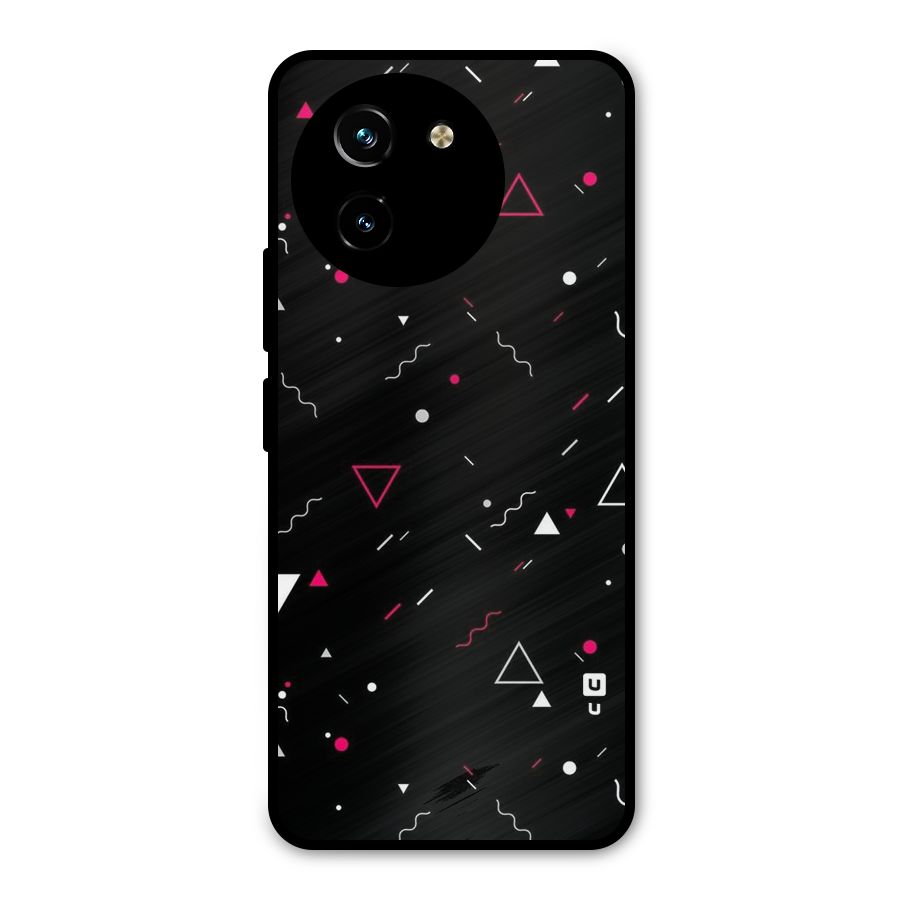 Dark Shapes Design Metal Back Case for Vivo T3x