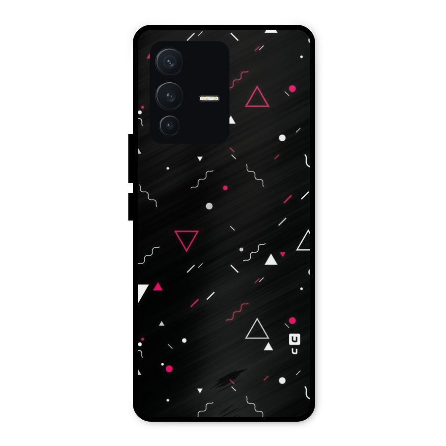 Dark Shapes Design Metal Back Case for Vivo V23 5G